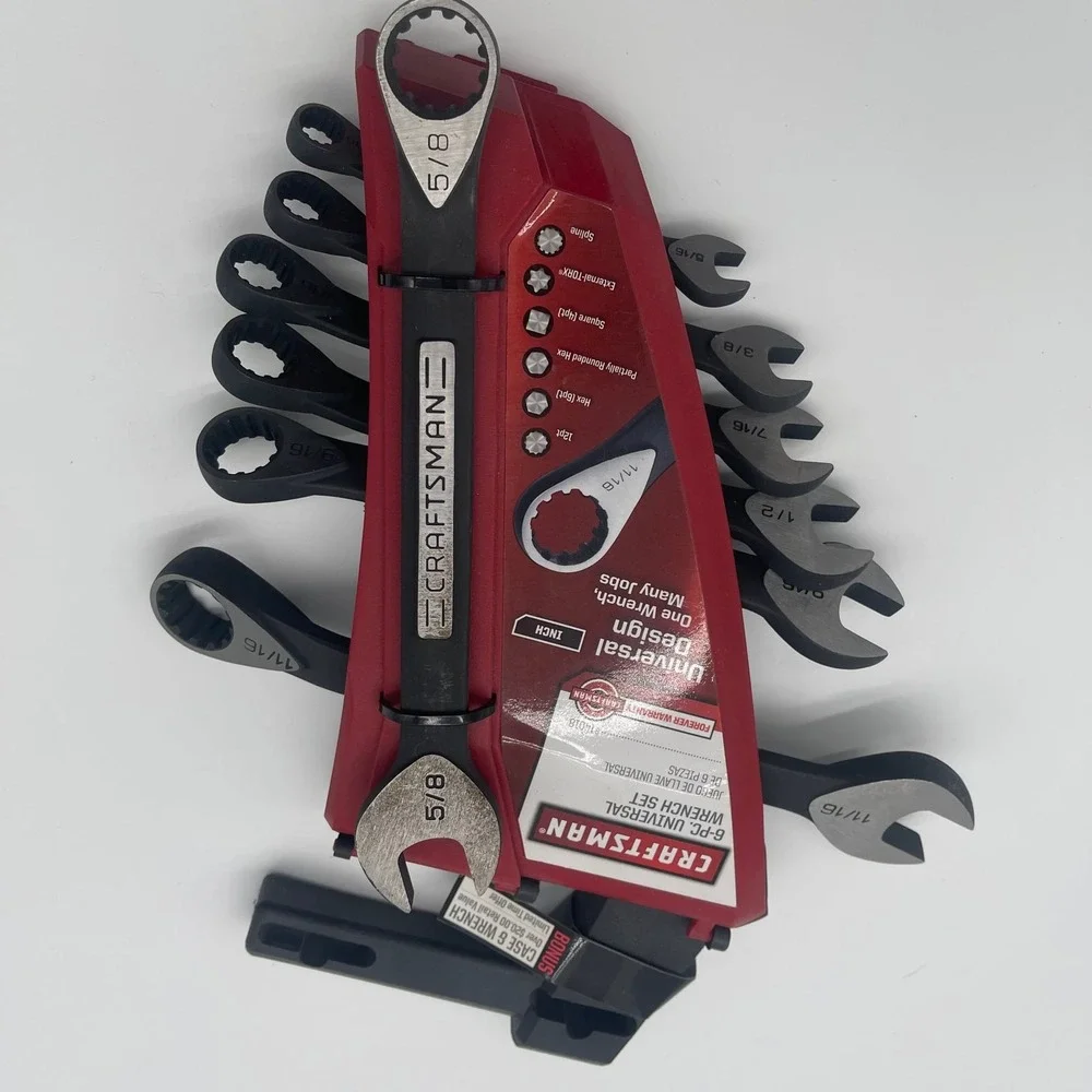 Craftsman 6-Piece Universal Wrench Set, SAE Inch, Black Oxide Finish - New